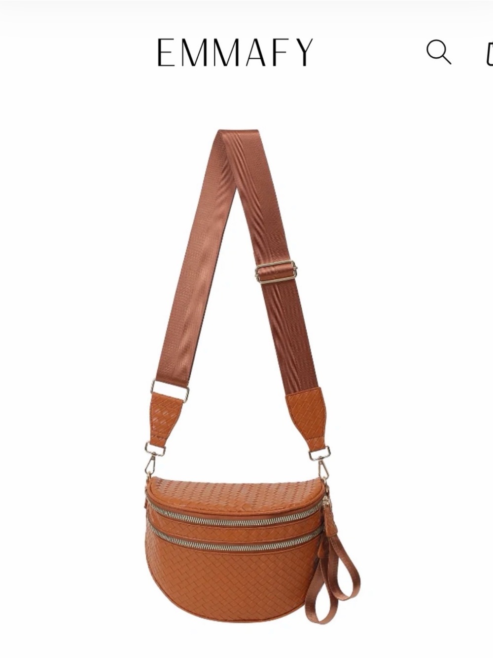 Emmafy Woven Leather Bum Bag - Picture 5 of 6